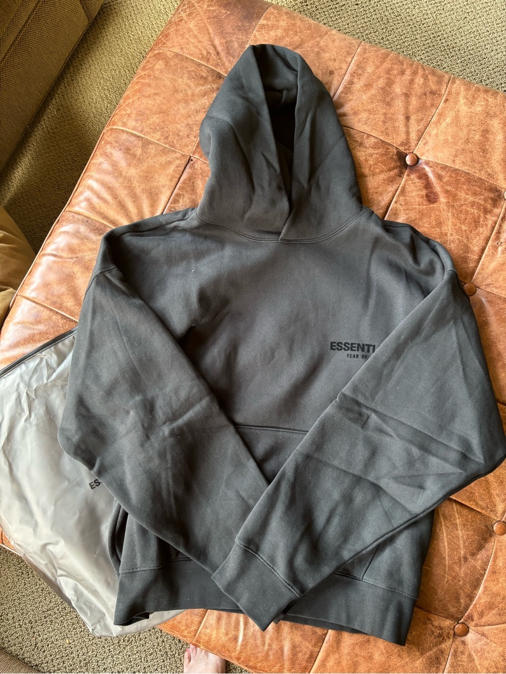 Essentials Black Pullover Hoodie with Tag